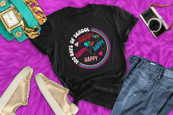 100 Days of School Happy T Shirt Svg Graphics