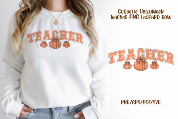 Coquette Fall Teacher PNG Leopard