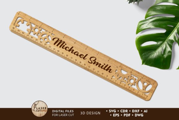 Custom Ruler Onelayered Cut File for Laser Cutting