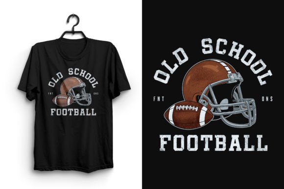 Football Old School T-shirt Design Graphics