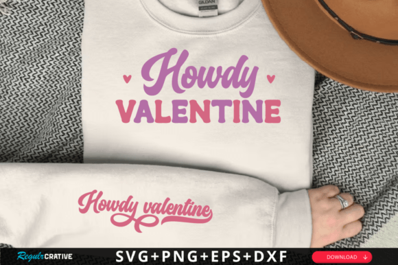 Howdy Valentine Sleeve Svg Design Graphics