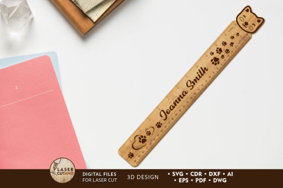 Kids Custom Ruler, Laser Cut Template
