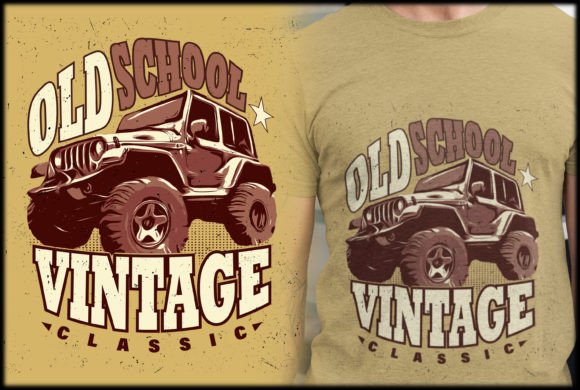 Old School Vintage Car T-Shirt Design: Graphics & T-Shirt Designs