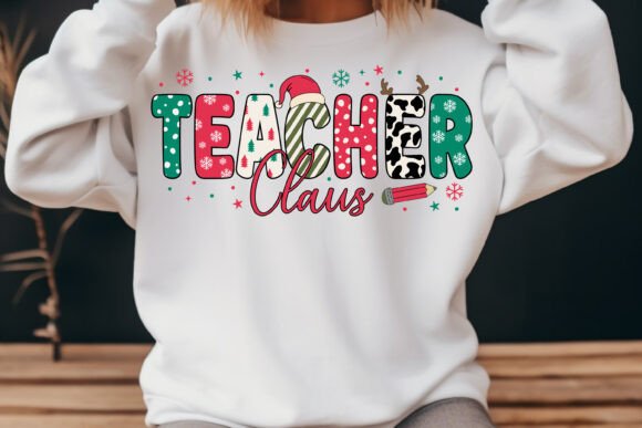 Teacher Claus Christmas Retro Svg Png