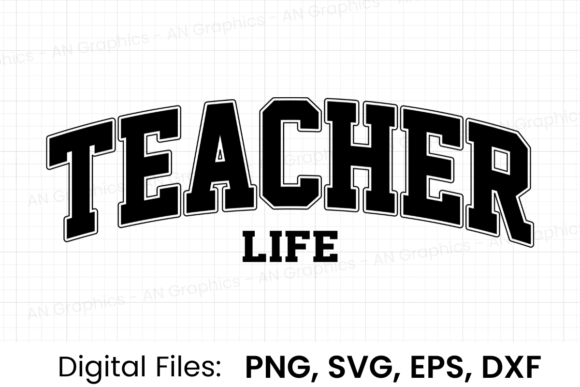Teacher Life Retro Varsity SVG