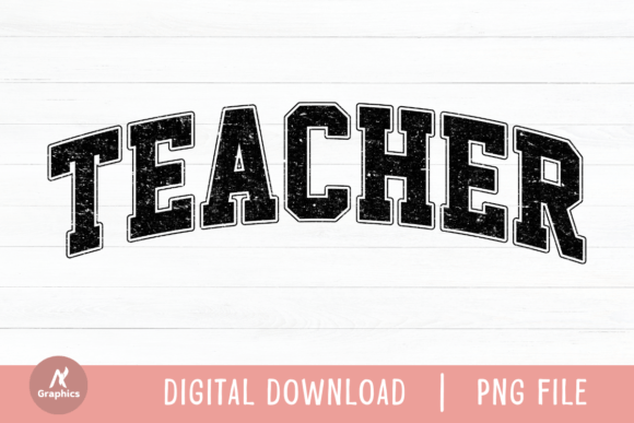Teacher Retro Varsity PNG