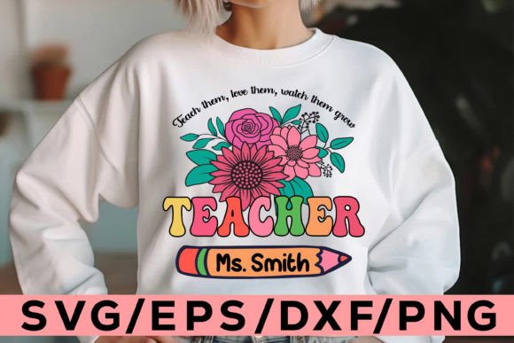 Teacher Wildflowers Png T-Shirt Designs